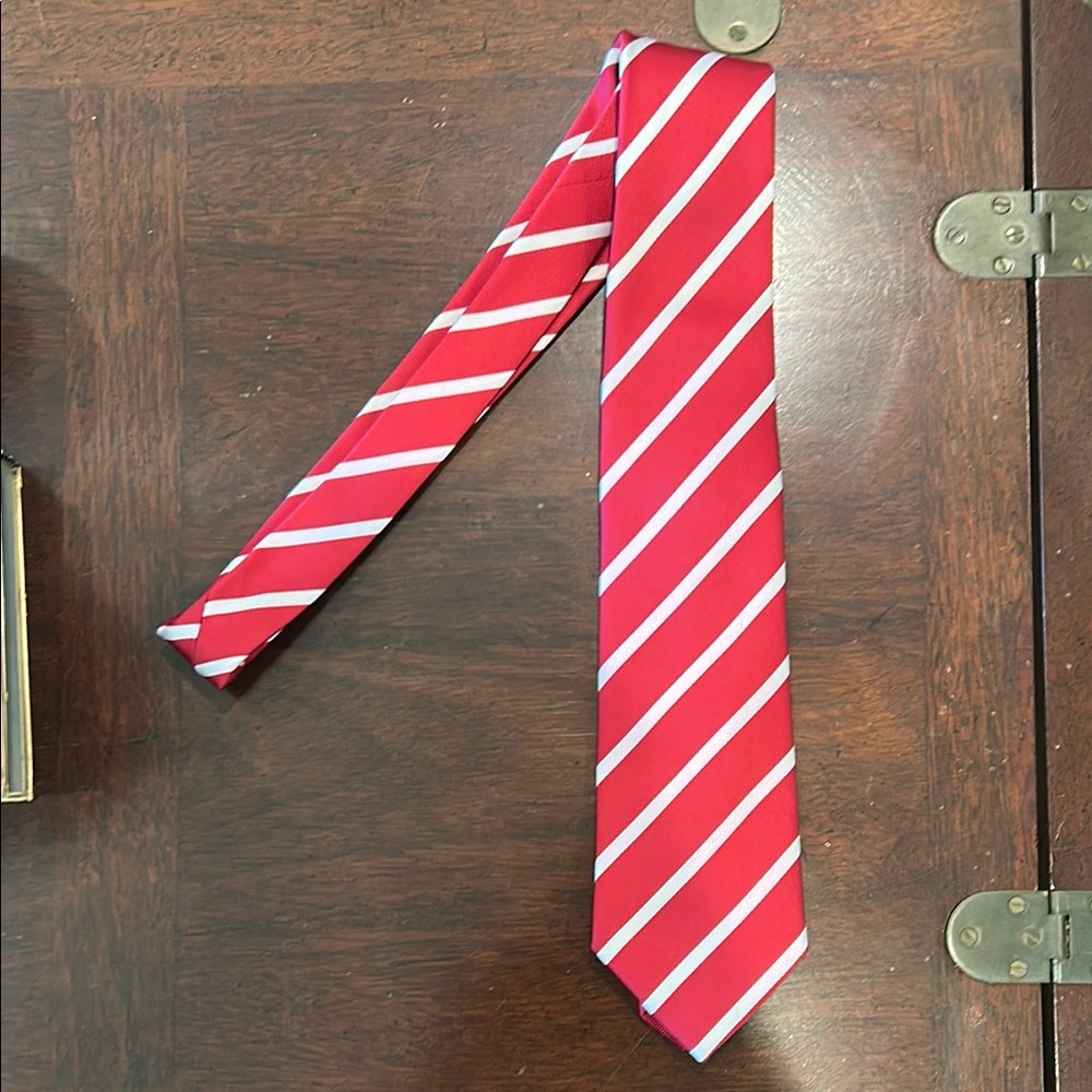 Puccini Red and White Striped Men's Tie